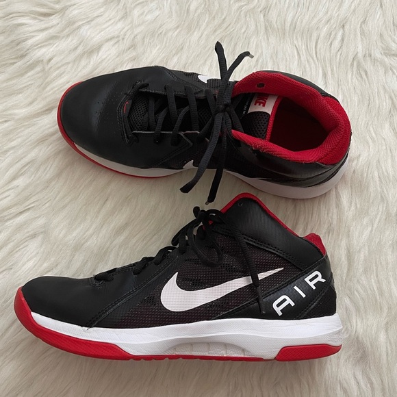 Nike air overplay 1x Black and Red high top basketball Sneakers men’s size 7.5 - Picture 1 of 10